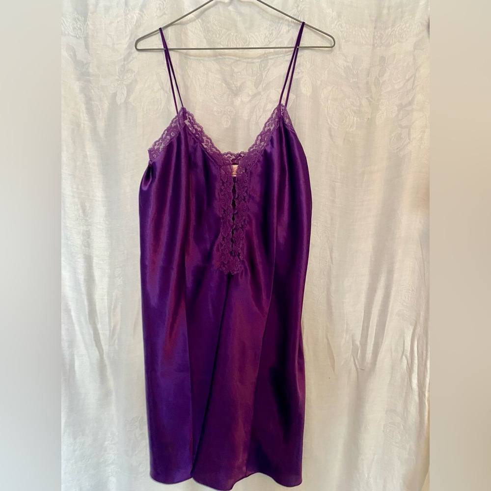LA Lingerie Royal Purple Vintage Silk Slip